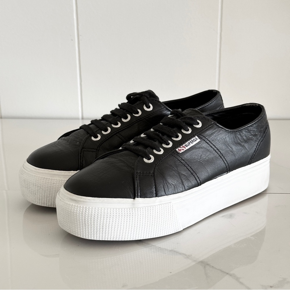 Superga Nappa Leather Platform Sneaker W9 /EU 40 style S00C790 minimalist - Picture 5 of 10